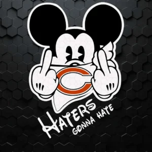 Mickey Mouse Haters Gonna Hate Chicago Bears Logo SVG