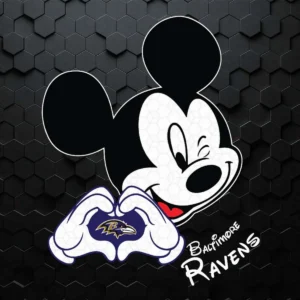 Mickey Mouse Love for Baltimore Ravens SVG