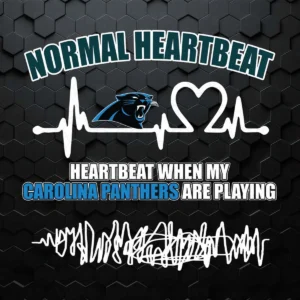 Normal Heartbeat And Heartbeat When My Carolina Panthers Are Playing SVG