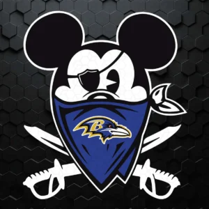 Pirate Mickey Mouse Baltimore Ravens SVG