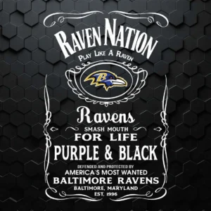 Raven Nation Play Like A Raven Football Baltimore Ravens Slogan SVG