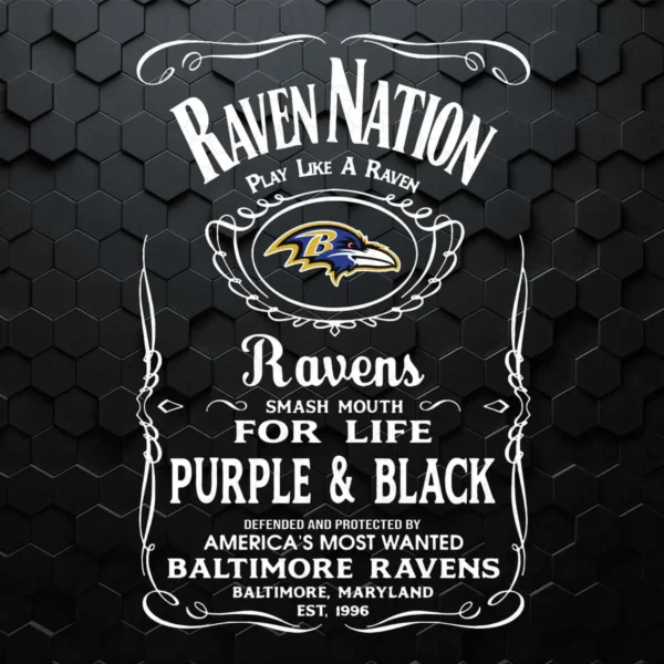 Raven Nation Play Like A Raven Football Baltimore Ravens Slogan SVG