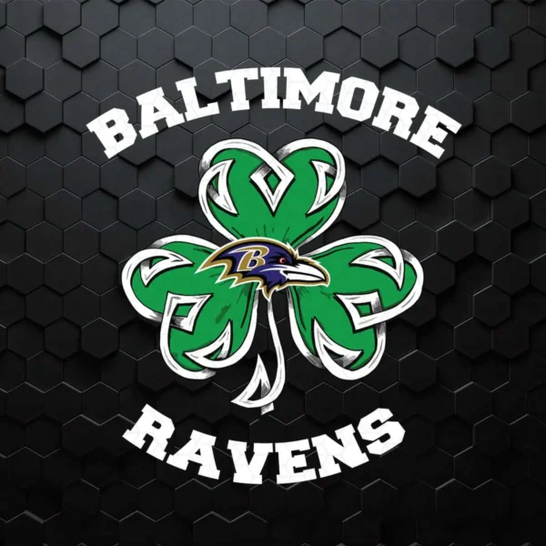 Shamrock Football St Patrick's Day Baltimore Ravens SVG