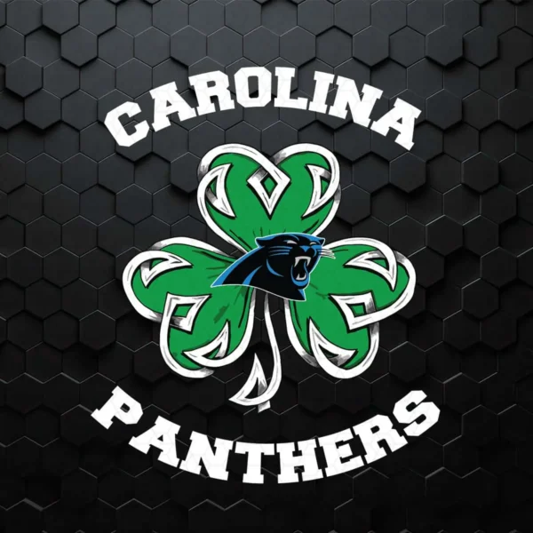 Shamrock St Patrick's Day Carolina Panthers SVG