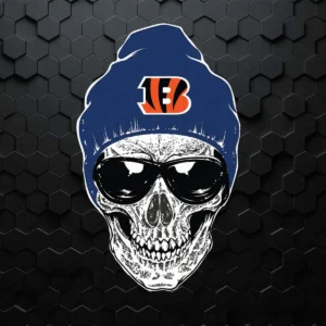 bold and edgy with a modern twist Bengals skull SVG design showing excitement and camaraderie for Cricut and Silhouette cutting machines