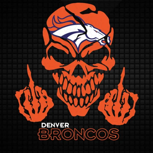 bold and edgy with a vintage twist Broncos skull SVG design showing defiance and pride for Cricut and Silhouette cutting machines