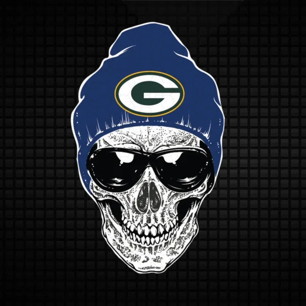 bold and edgy with a vintage twist Packers skull SVG design showing pride and camaraderie for Cricut and Silhouette cutting machines