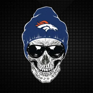 bold and edgy with a vintage touch Broncos skull SVG design showing excitement and pride for Cricut and Silhouette cutting machines