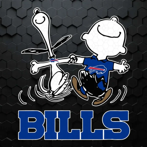 Snoopy And Charlie Brown Happy Buffalo Bills Fans SVG