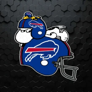 Snoopy And Woodstock Resting On Buffalo Bills Helmet PNG