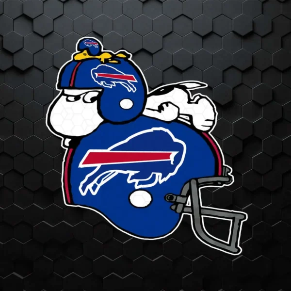 Snoopy And Woodstock Resting On Buffalo Bills Helmet PNG