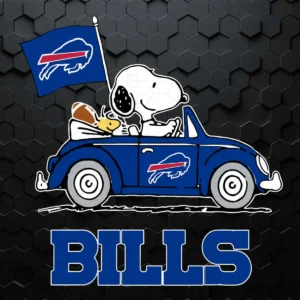 Snoopy And Woodstock Ride The Buffalo Bills Car Nfl SVG
