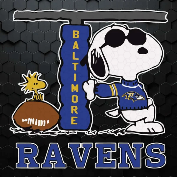 Snoopy Joe Cool And Woodstock The Baltimore Ravens SVG