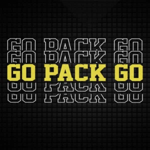 modern with a bold and energetic aesthetic Packers classic SVG design showing excitement and pride for Cricut and Silhouette cutting machines