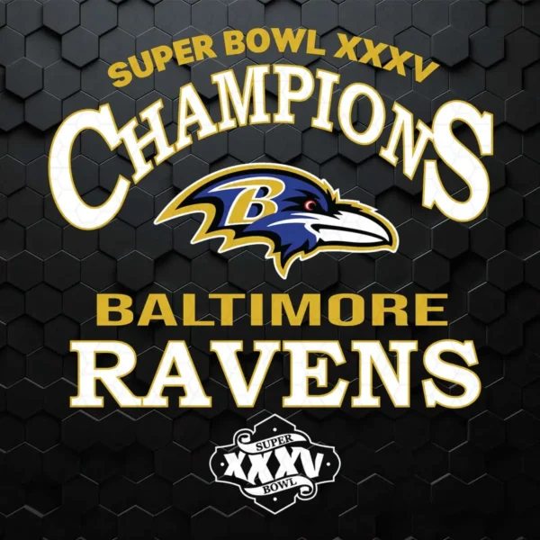 Super Bowl XXXV Champions Baltimore  Ravens SVG