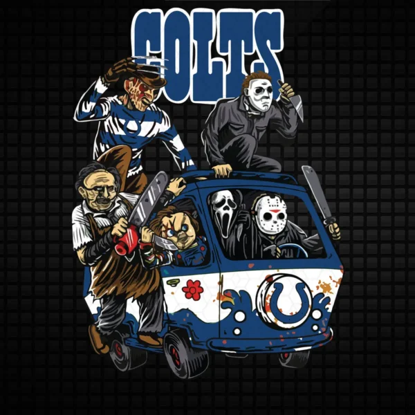 bold and playful with a vintage horror twist Colts classic SVG design showing excitement and nostalgia for Cricut and Silhouette cutting machines