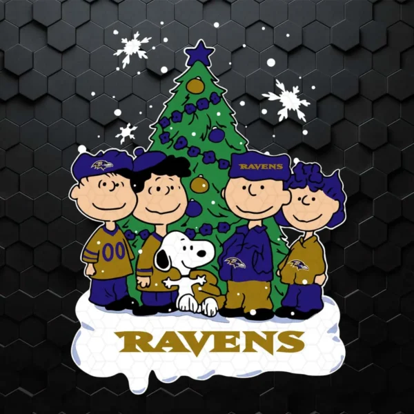 The Peanuts Movie Christmas Tree Fans Baltimore Ravens Nfl SVG