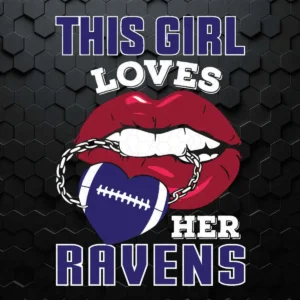 This Girl Loves Her Ravens Sexy Lips SVG For Fangirls
