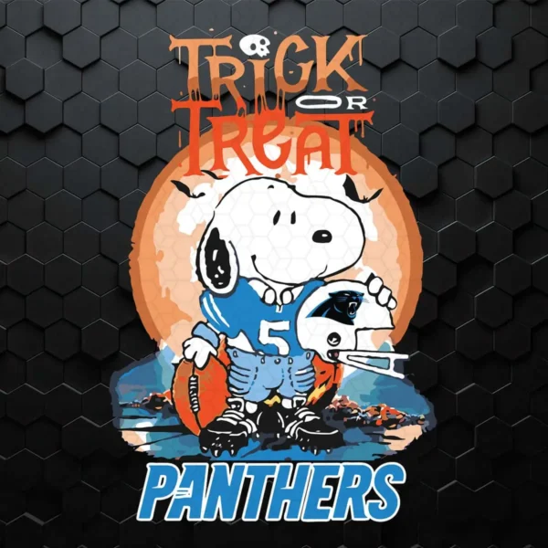 Trick Treat Snoopy Teams Carolina Panthers SVG