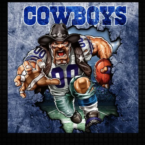 bold and modern with a touch of vintage flair Cowboys vintage SVG design showing excitement and pride for Cricut and Silhouette cutting machines