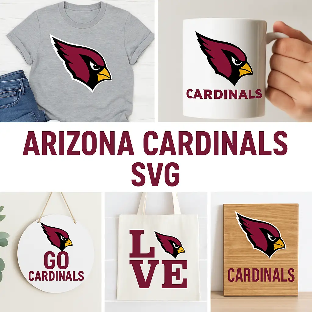 Arizona Cardinals SVG file format compatibility chart for Cricut and Silhouette machines