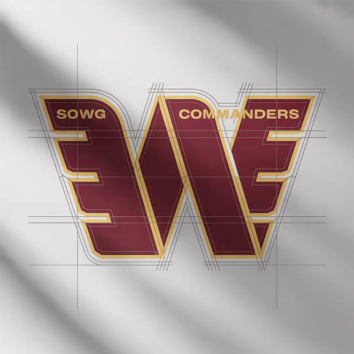 Professional layering and authentic Burgundy and Gold team colors in Washington Commanders SVG file design