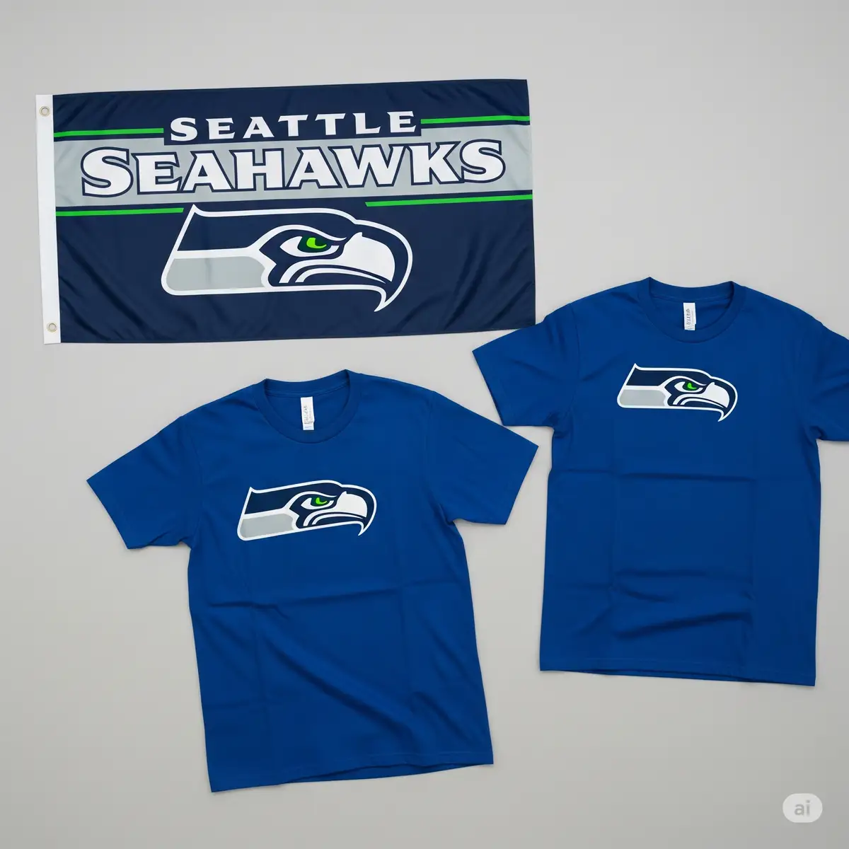 Finished Seattle Seahawks t-shirt and banner created using professional SVG files