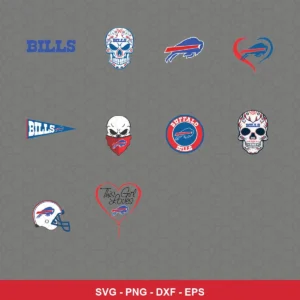 modern and playful Bills player SVG expressing team pride featuring skull for Cricut and Silhouette