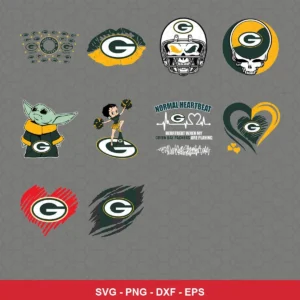 modern cartoon Packers player SVG expressing team pride for Cricut and Silhouette