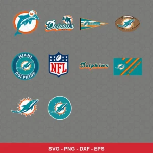 modern Dolphins player SVG expressing none featuring dolphins logo for Cricut and Silhouette