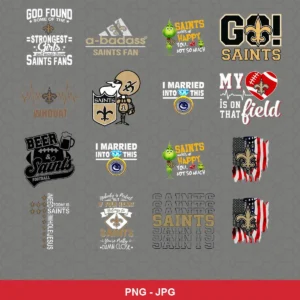 modern cartoon Saints player SVG expressing team pride featuring saints logo for Cricut and Silhouette