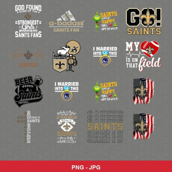 modern cartoon Saints player SVG expressing team pride featuring saints logo for Cricut and Silhouette