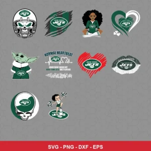 modern cartoon Jets player SVG expressing team pride featuring jets logo for Cricut and Silhouette