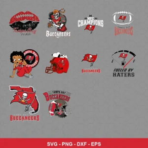 modern cartoon Buccaneers player SVG expressing team pride featuring buccaneers logo for Cricut and Silhouette