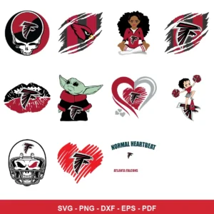 modern cartoon with playful and stylized NFL team branding elements Falcons player SVG for Cricut and Silhouette