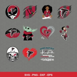 modern cartoon Falcons player SVG expressing team pride featuring falcons logo for Cricut and Silhouette