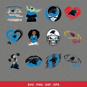 modern cartoon Panthers player SVG expressing team pride featuring panthers logo for Cricut and Silhouette