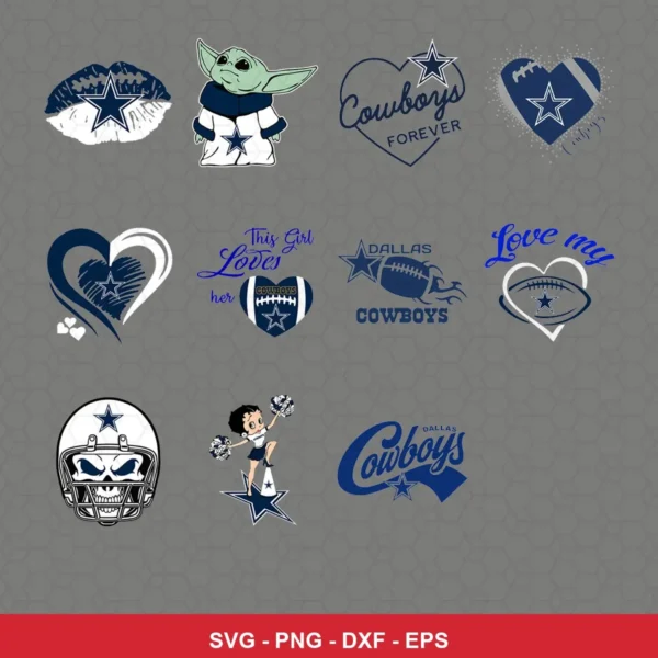 modern and playful Cowboys player SVG expressing team pride for Cricut and Silhouette