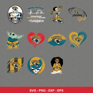 modern cartoon Jaguars player SVG expressing team pride featuring jaguars logo for Cricut and Silhouette