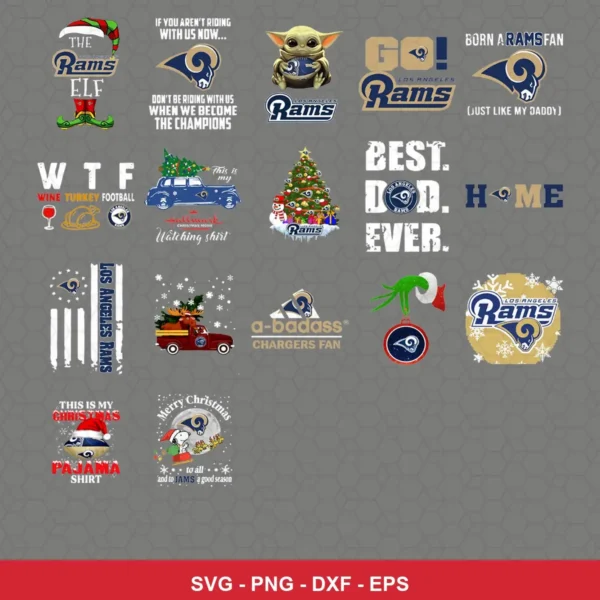 cartoon Rams player SVG expressing team pride featuring rams logo for Cricut and Silhouette