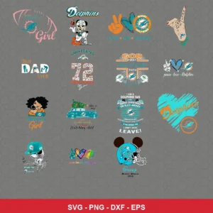 modern and playful Dolphins player SVG expressing team pride featuring dolphins logo for Cricut and Silhouette