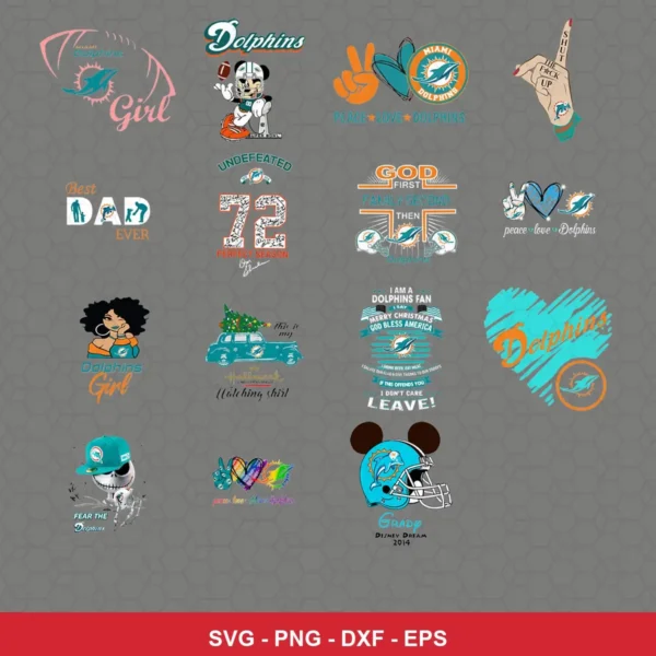 modern and playful Dolphins player SVG expressing team pride featuring dolphins logo for Cricut and Silhouette