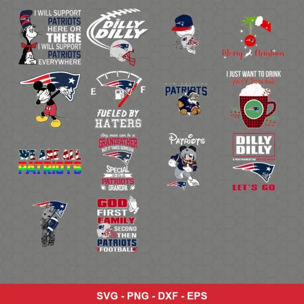 cartoon Patriots player SVG expressing support featuring patriots logo for Cricut and Silhouette
