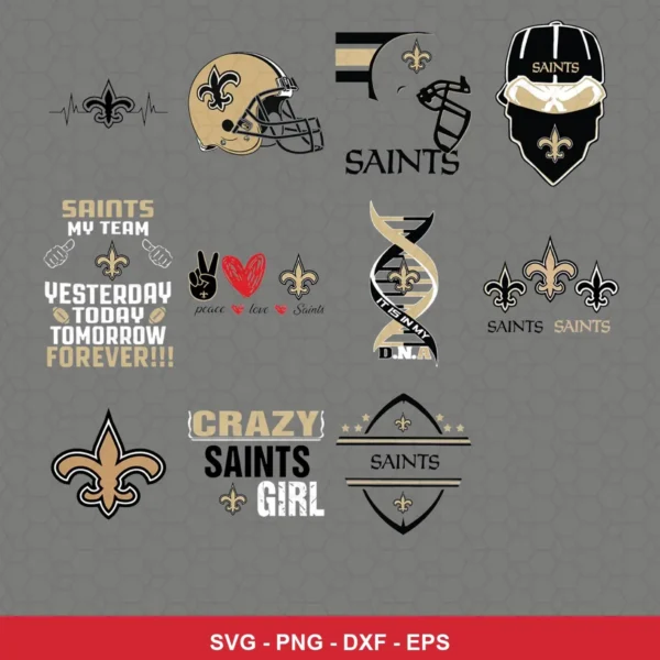 modern and sporty Saints player SVG expressing team pride featuring saints logo for Cricut and Silhouette