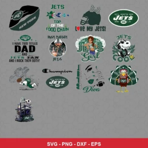 cartoon Jets player SVG expressing team pride featuring jets logo for Cricut and Silhouette