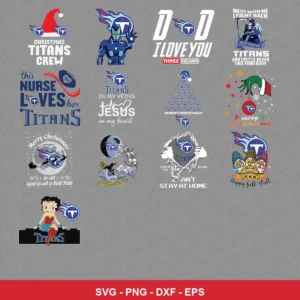 cartoon Titans player SVG expressing team pride featuring titans logo for Cricut and Silhouette