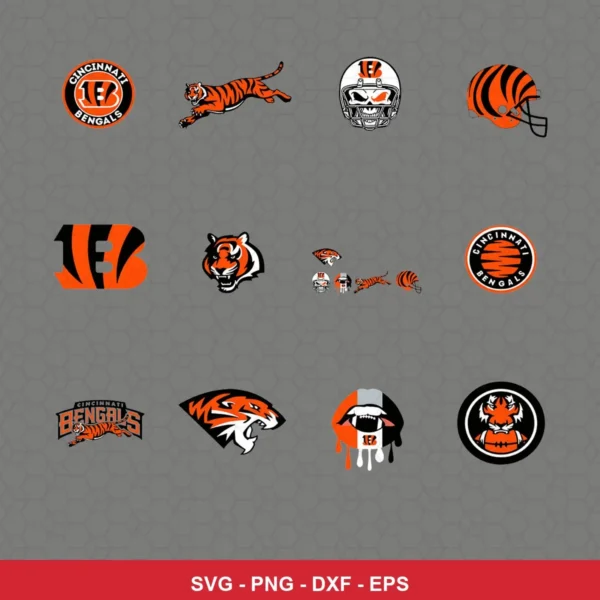 modern Bengals player SVG expressing neutral featuring bengals logo for Cricut and Silhouette