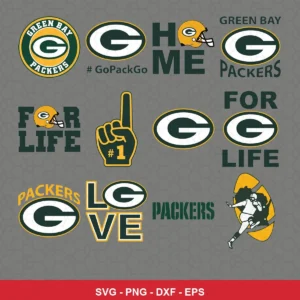 modern Packers player SVG expressing team pride for Cricut and Silhouette