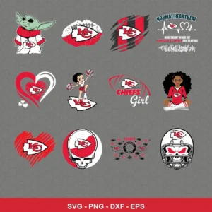 cartoon Chiefs player SVG expressing team pride for Cricut and Silhouette