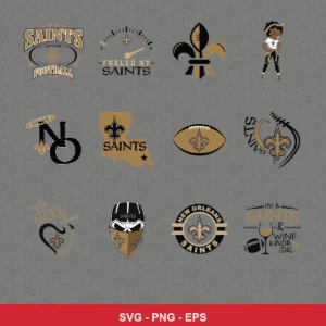 modern Saints player SVG expressing team pride featuring saints logo for Cricut and Silhouette
